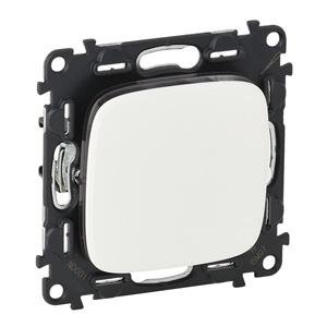 Legrand  Valena  ALLURE Белый Выключатель 10АХ 250В с лицевой панелью,  безвинтовые зажимы 752701