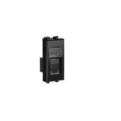 DKC  Avanti Модульная  Компьютерная розетка "Черный квадрат" "Avanti" RJ-45 ,кат. 5е экранированная  1 модуль 4402361