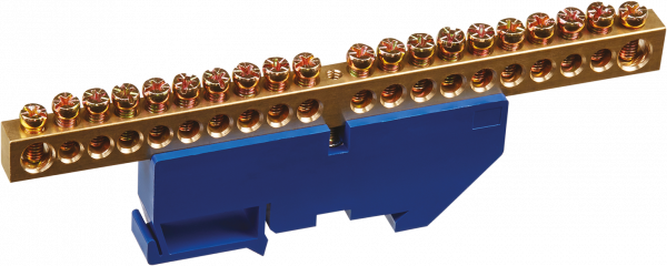 Шина нулевая на DIN изоляторе Navigator  NBB-M812-20D/B 8*12, 20 отверстий 71 162