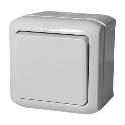 Legrand  Quteo  Белый Выключатель 1-клавишный 2-полюсный 10А, 250В открытая установка IP44 782309