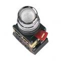 Кнопка ABLF-22 прозрачн. d22мм неон/230В 1з+1р TDM