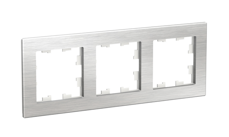Schneider Electric AtlasDesign NATURE  Металл Серебро  Рамка 3-местная ATN312103