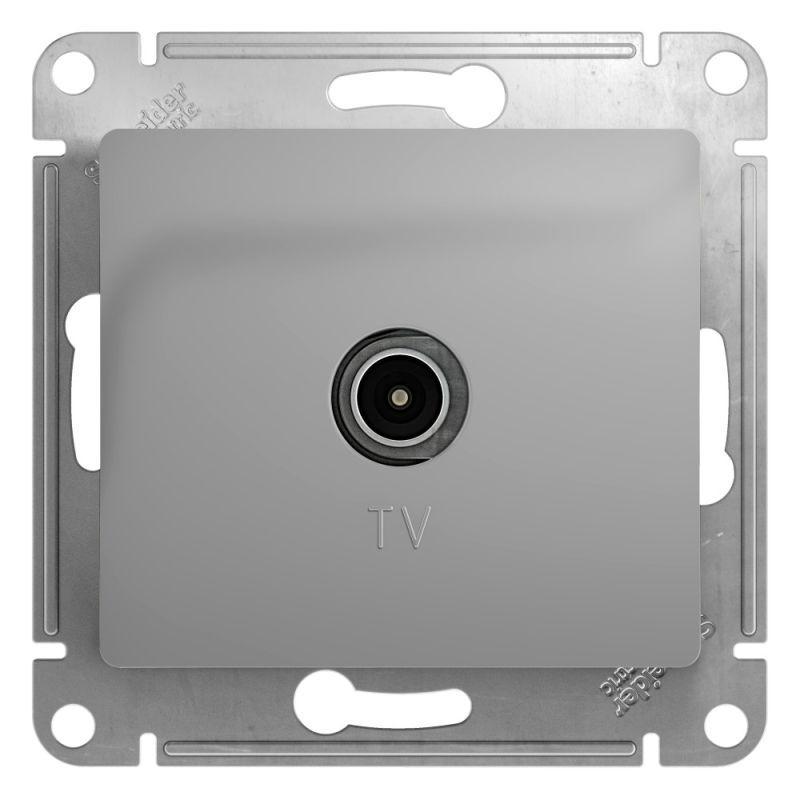 Розетка телевизионная оконечная TV 1-м СП Glossa 1дБ механизм алюм. SchE GSL000391