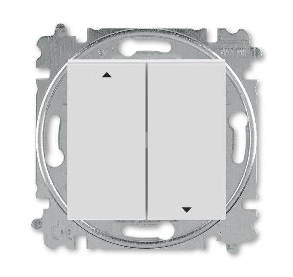 ABB  Levit  Серый/Белый Выключатель жалюзи 2-клавишный с фиксацией, 2CHH598945A6016