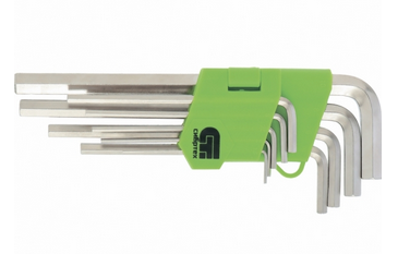 Набор ключей имбусовых Tamper-Torx, 9 шт: TTT10-T50,  45x, закаленные, короткие, никель.//Сибртех