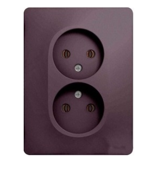 Schneider Electric Glossa Сиреневый Туман Розетка 2-местная без заземляющих контактов 16А, 250В, в сборе IP20 скрытая установка GSL001420
