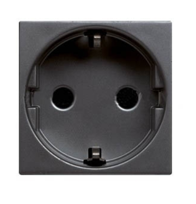 ABB  Zenit  Антрацит Розетка Schuko с заземляющими контактами, со шторками 16А / 250В N2288 AN/2CLA228800N1801/