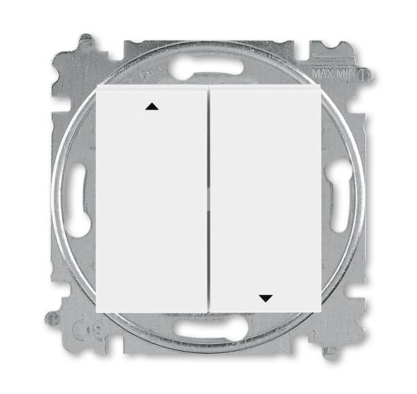 ABB  Levit   Белый/Белый Выключатель жалюзи 2-клавишный с фиксацией, 2CHH598945A6003