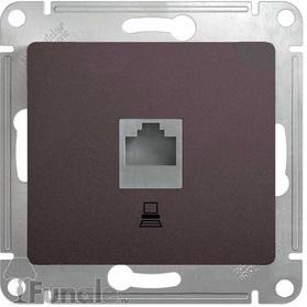 Schneider Electric Glossa Графит Розетка компьютерная RJ45 категория 5E, механизм IP20 скрытая установка GSL001381K