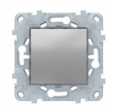 Schneider Electric Unica NEW Алюминий Выключатель 1-клавишный, кнопочный схема 1, 10 a, NU520630