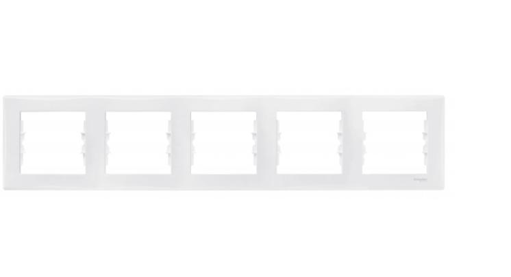 Schneider Electric Sedna  Белый Рамка 5-местная горизонтальная SDN5800921