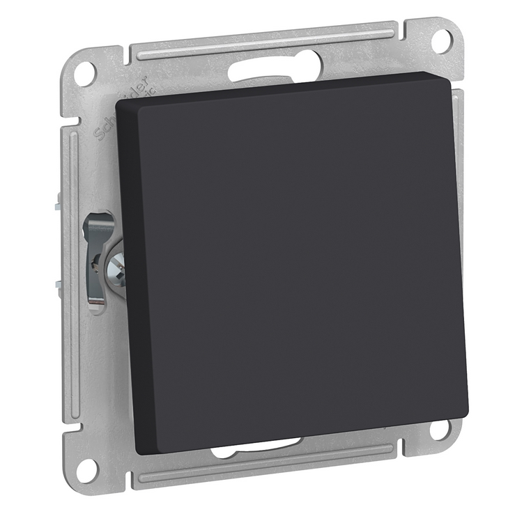 Schneider Electric AtlasDesign AQUA  Карбон  Переключатель 1-клавишный  IP44, схема .6, 10АХ, механизм ATN441061