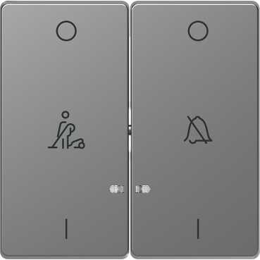 Schneider Electric  MERTEN  D-Life  Нержавеющая Сталь  Клавиша 2-местная, с линзой LED, с символами: "Звонок/Горничная" MTN3429-6036