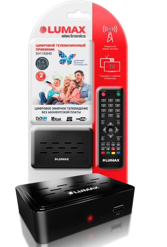 Ресивер цифрового эфирного ТВ D-Color DC 961 HD DVB-Т2 , пластик, c дисплеем