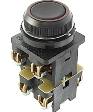 КЕ-012 У2 исп.3, черный, 2з+2р, цилиндр, IP40, 10А, 660В, выключатель кнопочный  (ЭТ)