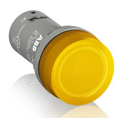 Лампа CL2-520Y желтая со встроенным светодиодом 220В DC  ABB  /1SFA619403R5203/