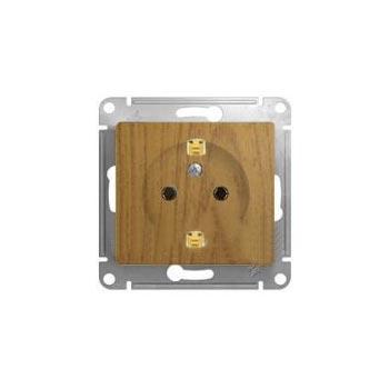 Schneider Electric Glossa Дерево Дуб Розетка с заземляющими контактами механизм IP20 скрытая установка GSL000543