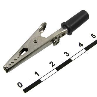 Зажим крокодил  15А 53мм ЗК черный (10 штук) TDM