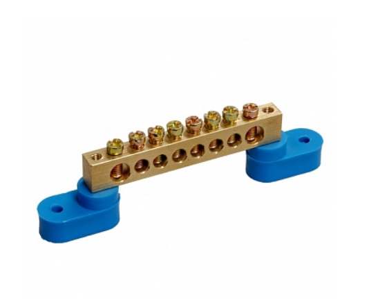 Шина нулевая 8х12мм (18/2) на двух угловых изоляторах ШНИ-8х12-18-У2-С ИЭК