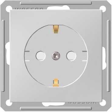 Schneider Electric  Wessen59  Матовый Хром  Розетка без рамки с заземляющими контактами скрытая установка (250В, 16А, защитные шторки) RS16-152-5-86